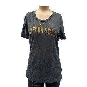 Nike Arizona State Swoosh Logo Tee Shirt Short Sleeve Crewneck Black Women M